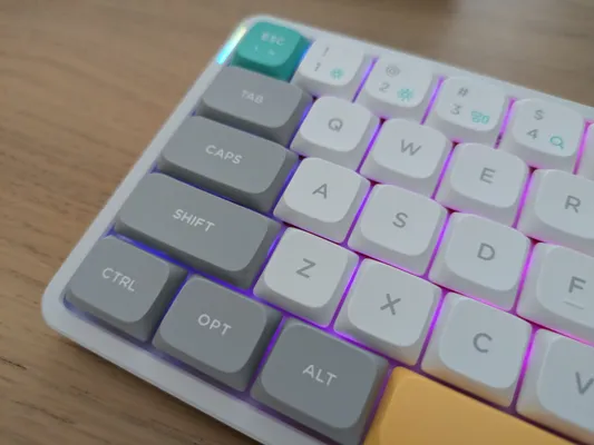 nuphy air60 v2 keyboard close up shot